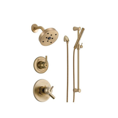 Delta  Monitor 17 Series Dual Function Pressure Balanced Shower System with Integrated Volume Control, Shower Head, and Hand Shower - Includes Rough-In Valves