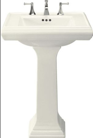 Kohler 27" Single Hole Fireclay Bathroom Sink with Overflow and 1 Pre Drilled Faucet Hole from the Memoirs Collection