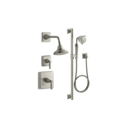 Kohler Pinstripe Rite-Temp Pressure Balanced Shower System with Shower Head and Hand Shower