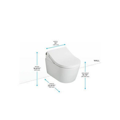 TOTO RP 1.28 GPF Dual Flush Wall Mounted Two Piece Elongated Chair Height Toilet with Auto Flush