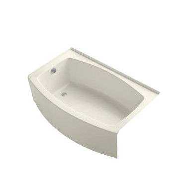 Kohler Expanse Collection 60" Curved Integral Apron Bath Tub with Left Hand Drain
