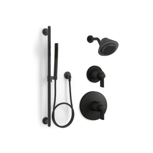 Kohler Components Pressure Balanced Shower System with Shower Head, Hand  Shower, Valve Trim, and Shower Arm