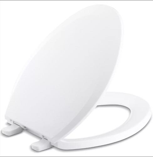 KOHLER Rutledge Plastic White Elongated Soft Close Toilet Seat at