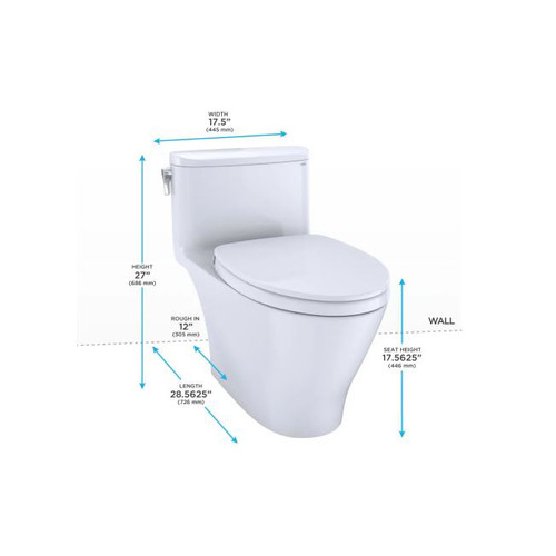 TOTO Nexus 1 28 GPF One Piece Elongated Chair Height Toilet With 