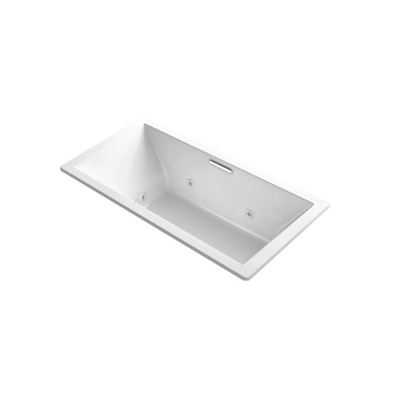 Kohler Underscore Rectangle 72" Drop In Acrylic Air / Whirlpool Tub with Center Drain and Overflow