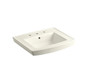 Kohler Archer 24" Pedestal Bathroom Sink with 3 Holes Drilled and Overflow