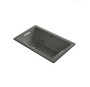 Kohler Underscore Rectangle 60" Drop In Acrylic Air / Whirlpool Tub with Reversible Drain and Overflow