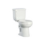 PROFLO Two-Piece High Efficiency Toilet With Round-Front Bowl and Left Mounted Trip Lever (Seat and Wax Ring Included)