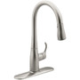 Kohler Simplice Single-Hole or Three-Hole Kitchen Sink Faucet with 15-3/8" Pull-Down Spout, DockNetik Magnetic Docking System, and a 3-Function Sprayhead  Featuring Sweep Spray