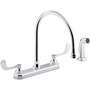 Kohler Triton Bowe 1.8 GPM Deck Mounted Kitchen Faucet with Wristblade Handles and Vandal Resistant Aerator - Includes Side Spray