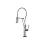 Brizo Litze 1.8 GPM Pre-Rinse Pull-Down Kitchen Faucet with Dual Jointed Articulating Arm, Industrial Handle and Finished Hose