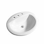 PROFLO 19" Oval Vitreous China Drop In Bathroom Sink with Overflow and 3 Faucet Holes at 8" Centers