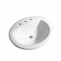 PROFLO 19" Oval Vitreous China Drop In Bathroom Sink with Overflow and 3 Faucet Holes at 8" Centers