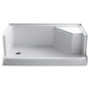 Kohler Memoirs 60" shower receptor with integral seat at right and left-hand drain