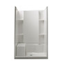 Sterling Accord 48" x 37-1/4" x 76" Vikrell Shower with Drain Center and Removable Seat