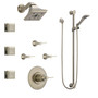 Brizo Sensori Custom Thermostatic Shower System with Showerhead, Volume Controls, Body Sprays, and Hand Shower -   Valves Included