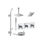 Kohler Loure Thermostatic HydroRail Shower System with Single Function Shower Head, Hand Shower, Rain Head, Valve Trims