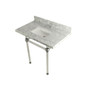 Kingston  Brass Templeton 36" Rectangular Marble Wall Mounted Bathroom Console with Legs and 3 Faucet Holes at 8" Centers