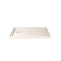 30 by 60 inch acrylic shower base with single threshold, slip-resistant floor, fiberglass reinforcement, and left side drain