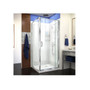 76-3/4" High x 36" Wide x 36" Deep Pivot Framed Shower Enclosure with Clear Glass, Shower Base, Shower Backwall, and Return Panel