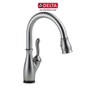 Delta Leland Pull-Down Kitchen Faucet with On/Off Touch Activation and Magnetic Docking Spray Head and ShieldSpray