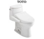 TOTO UltraMax II 1.28 GPF One Piece Elongated Toilet with Left Hand Lever Bidet Seat Included - Cotton - MW6043074CEFG#01