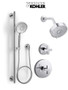 Kohler Composed Pressure Balanced Shower System with Shower Head, Hand Shower, Valve Trim, and Shower Arm