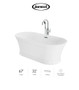 Jacuzzi Lyndsay 67" Free Standing Acrylic Soaking Tub with NW50827 Tub Filler Faucet, Center Drain, Drain Assembly and Overflow