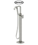 Jacuzzi Floor Mounted Tub Filler with Metal Lever Handle, Built-In Diverter, Single Function Hand Shower and Square Escutcheon