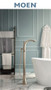 Moen Voss Floor Mounted Tub Filler with Riser and Built-In Diverter - Includes Hand Shower