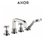 Axor Citterio Deck Mounted Roman Tub with Built-In Diverter and Cross Handles - Includes Hand Shower