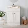 24-in White Single Sink Bathroom Vanity with White Cultured Marble Top