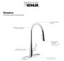 Kohler Simplice 1.5 GPM Single Hole Pull Down Kitchen Faucet - Includes Escutcheon