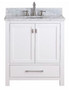 Royal Stuart Collection 30 inch White Bathroom Vanity w Carrera Marble Top