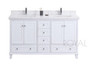 Royal Keyes 60 inch White Double Sink Bathroom Vanity