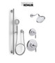 Kohler Artifacts Pressure Balanced Shower System with Shower Head, Hand Shower, Valve Trim, and Shower Arm