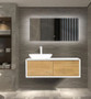 Novara 48" White / Wood Wall Mounted Double Bathroom Vanity