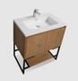 Brescia Wall Mounted 36 Inch Oak Bathroom Vanity with Top and Sink