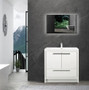 Salerno 36 Inch White Wall Mounted Bathroom Vanity with Faux Marble Top & Sink