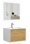 Wall Mounted Bathroom Vanity with Faux Marble Integrated Top and Sink