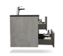 Pisa-Wall Mounted Bathroom Vanity with Black Quartz Integrated Top&Sink - 24 in