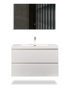 Bergamo-Floating Bathroom Vanity Wall Hung Vanity Unit with Faux Marble Integrated Top&Sink - 36 in