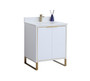 Robin 24 inch White Bathroom Vanity with Gold Hardware