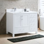 42" Royal Armada White, Floor Standing Modern Bathroom Vanity , Stone Countertop