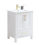 24-inch Royal Armada white floor-standing bathroom vanity with quartz countertop and undermount square ceramic sink