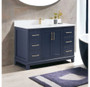 48" Royal Armada Navy Blue, Floor Standing Bathroom Vanity, White Quartz Countertop