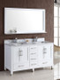 72" White, Floor Standing Bathroom Vanity, White Quartz Countertop
