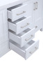 72" White, Floor Standing Bathroom Vanity, White Quartz Countertop