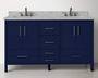 Ultra 72 inch Blue Double Sink Bathroom Vanity