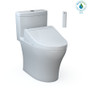 TOTO Aquia IV 0.9 / 1.28 GPF Dual Flush One Piece Elongated Chair Height Toilet with Push Button Flush Bidet Seat Included - Cotton